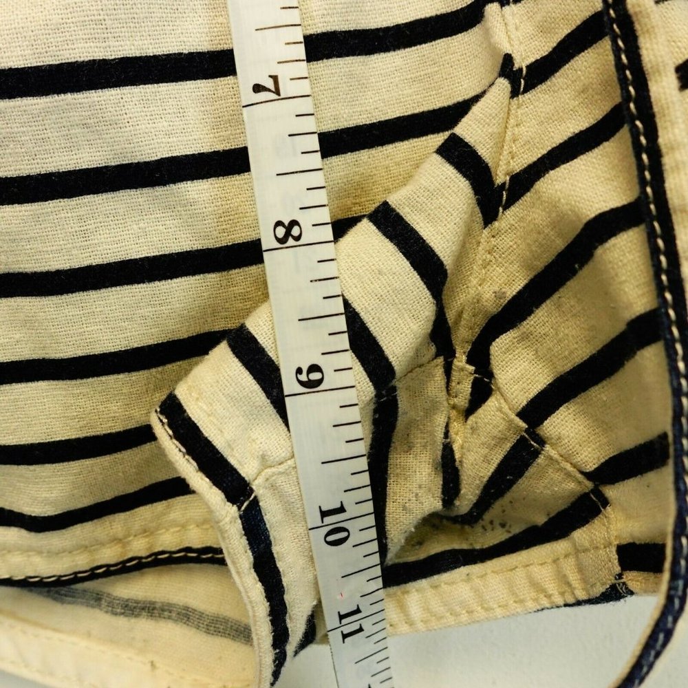 J. CREW Women's White Black Dolphin Shorts MEDIUM Beach Striped Mid Rise Relaxed - Picture 7 of 11